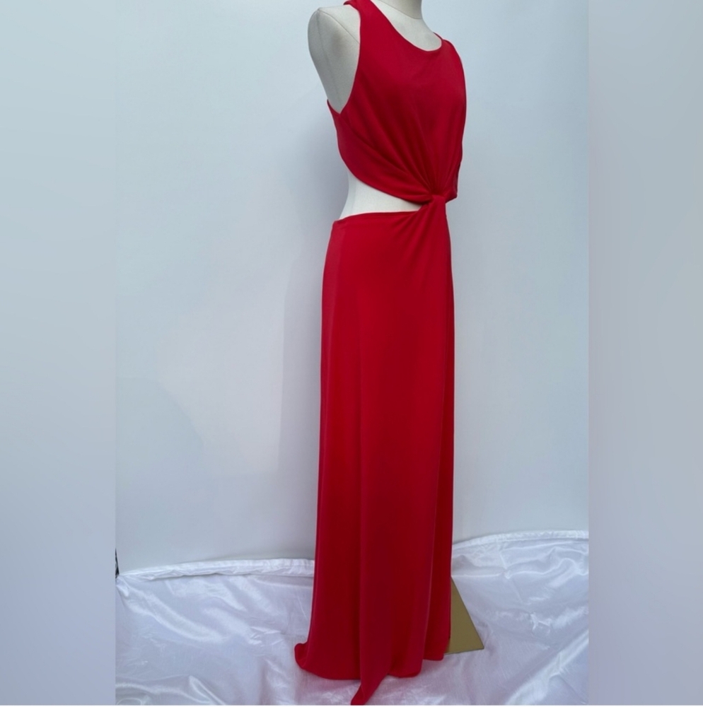 BCBGMAXAZRIA NWT RED CROSS BACK OPEN BACK OLESYA MAXI DRESS GORGEOUS!! - Picture 6 of 7